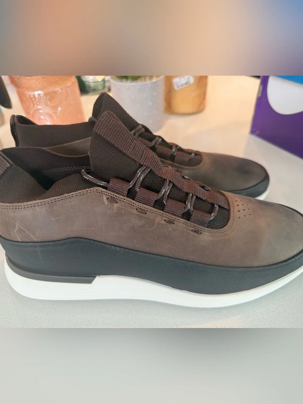 New Wolf and Shepard Crossover Mid WTZ Men’s Size 10 Chocolate/White Sneakers